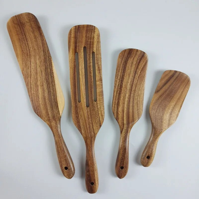 Medinių mentelių rinkinys Stalo reikmenys Ryžių šaukštas salotos Mentele kepimo grandiklis ryžių virimas kastuvas maišymo semtuvas Nelipnus virtuvės įrankis