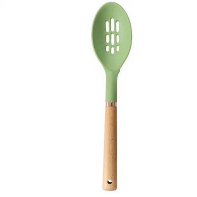 Silikoonist kööginõud Mittenakkuvad kööginõud köögiriistade komplekt Spaatliga Labidas Munapeksjad Puidust käepidemega köögitööriistad