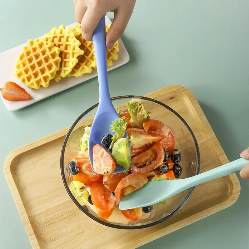 Silikoninis anties liežuvio grandiklis Kastuvas Maisto klasės nelipnus sviestas Gaminimas silikonine mentele salotų maišymo grandiklis pyrago kepimo įrankis