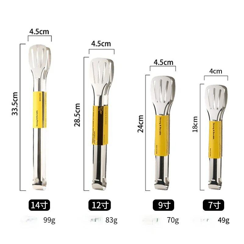 Hvataljka za hranu od nehrđajućeg čelika Kuhinjski pribor Buffet Alat za kuhanje Anti-Heat Stezaljka za kruh Stezaljka za pecivo za deserte, salate, roštilj