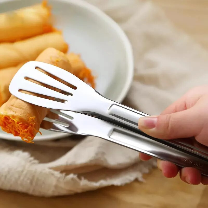 Hvataljka za hranu od nehrđajućeg čelika Kuhinjski pribor Buffet Alat za kuhanje Anti-Heat Stezaljka za kruh Stezaljka za pecivo za deserte, salate, roštilj