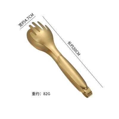 Rozsdamentes acél ételfogók Arany Konyhai edények Svédasztalos főzőeszközök Grillkapcsok Kenyér Steak Tong Cocina kütyük Konyhai edények