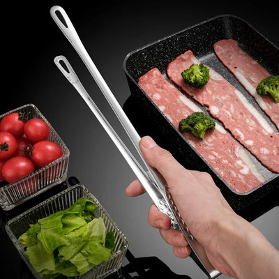 Konyhai fogók Rozsdamentes acél grillfogók Clip BBQ Grill Húsfogók Főzőcsipesz edényekhez Konyhai kiegészítők
