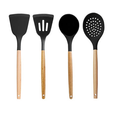 4 tk kõrgele temperatuurile vastupidavad kööginõud Mittenakkuvad silkoonist spaatliga praadimislabidas supp lusikas kurna komplekt Tööriistad