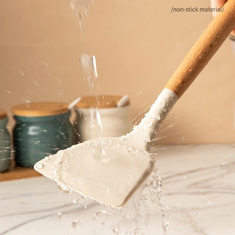 4 tk kõrgele temperatuurile vastupidavad kööginõud Mittenakkuvad silkoonist spaatliga praadimislabidas supp lusikas kurna komplekt Tööriistad