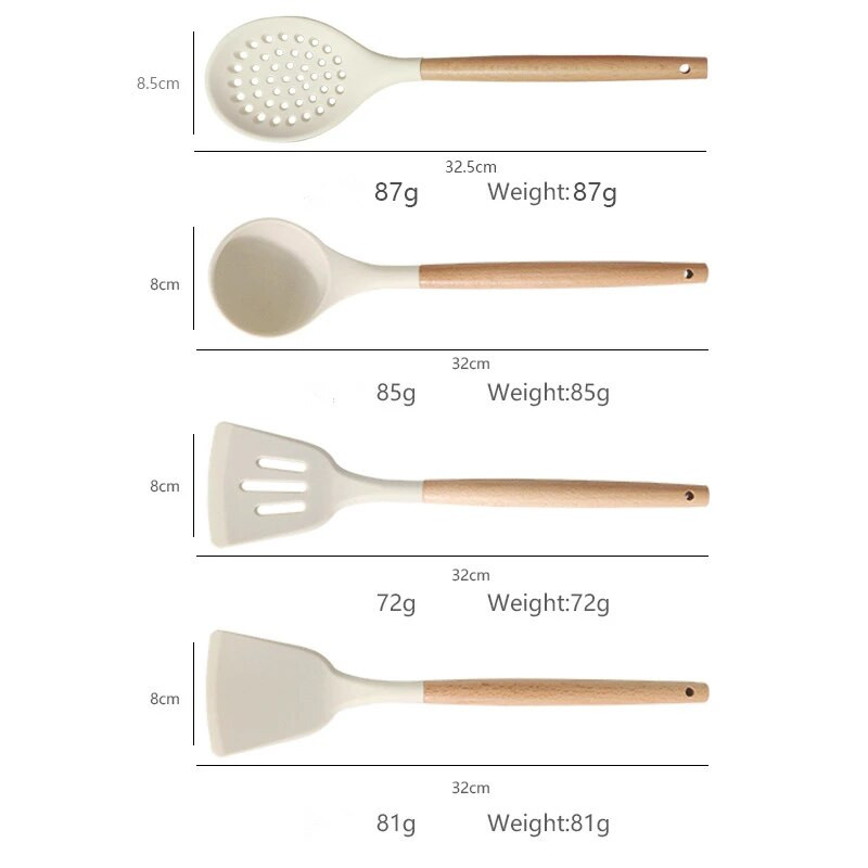 4 tk kõrgele temperatuurile vastupidavad kööginõud Mittenakkuvad silkoonist spaatliga praadimislabidas supp lusikas kurna komplekt Tööriistad