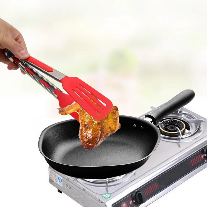 Köögi toiduvalmistamise tööriistad Pizza Leib Steak Clip Salat Serveerimine Grilltangid Roostevabast terasest käepidemega riistad Mittenakkuvad köögitangid