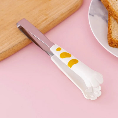 1vnt Mielos katės letenėlės formos Maisto spaustukai Ledo gnybtai Nerūdijančio plieno Kepimo Grilis spaustukas Virtuvės kepsnių duona Žnyplės Virtuvės priedai SML