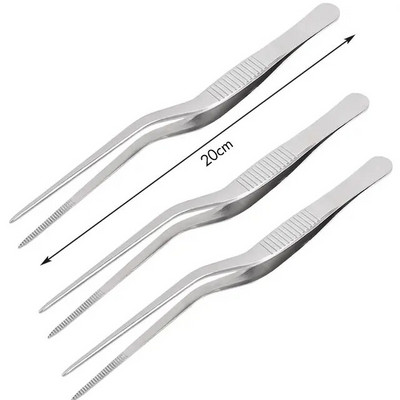 3/1 vnt. kepimo žnyplės, virtuvės reikmenys, nerūdijančio plieno kulinariniai tikslūs pincetai kepsninės žnyplės – maisto formavimo kepimo dekoras