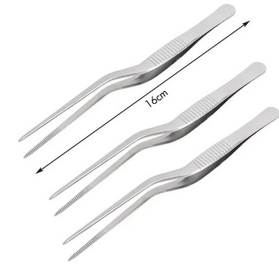 3/1 vnt. kepimo žnyplės, virtuvės reikmenys, nerūdijančio plieno kulinariniai tikslūs pincetai kepsninės žnyplės – maisto formavimo kepimo dekoras