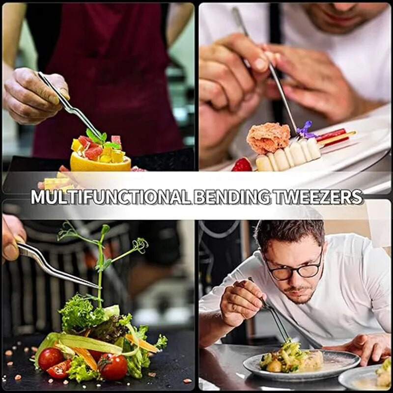3/1 vnt. kepimo žnyplės, virtuvės reikmenys, nerūdijančio plieno kulinariniai tikslūs pincetai kepsninės žnyplės – maisto formavimo kepimo dekoras
