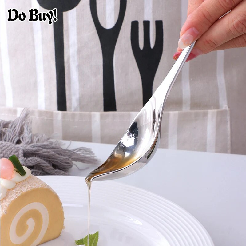 Sriubos kaušas Padažas Šaukštas Nerūdijančio plieno Anties burnos formos padažo šaukštas Ilgai kabantys stalo reikmenys Kastuvas Indas Kaušas Virimo įrankis