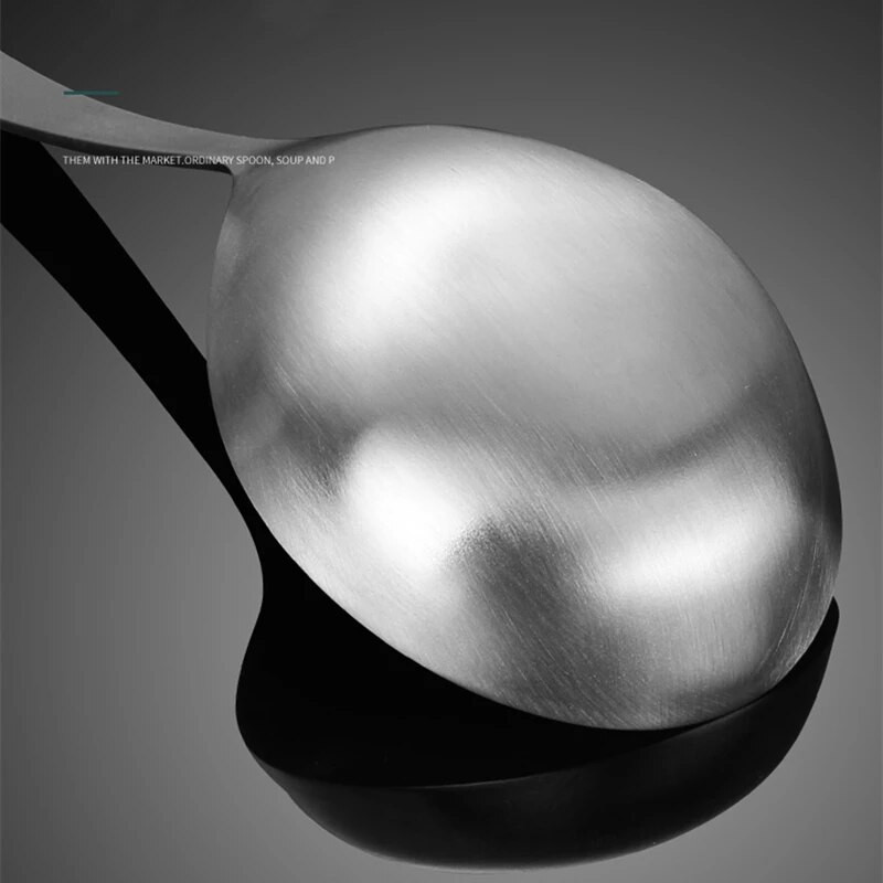 304 Nerūdijančio plieno didelis rameno sriubos kaušelis ilga rankena šaukštas valgomasis šaukštas virtuvės stalo reikmenys maisto ruošimo reikmenys