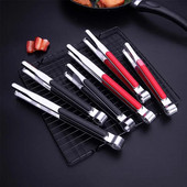 Roostevabast terasest toiduklamber Silikoonist libisemiskindel käepidemega grilltangid pihvleivaküpsetustööriist Kaasaskantavad salati kööginõud