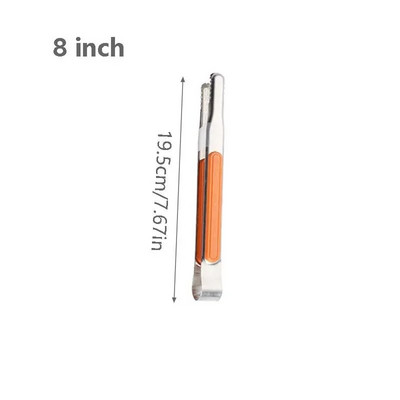 Roostevabast terasest toiduklamber Silikoonist libisemiskindel käepidemega grilltangid pihvleivaküpsetustööriist Kaasaskantavad salati kööginõud