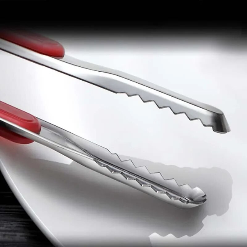 Roostevabast terasest toiduklamber Silikoonist libisemiskindel käepidemega grilltangid pihvleivaküpsetustööriist Kaasaskantavad salati kööginõud