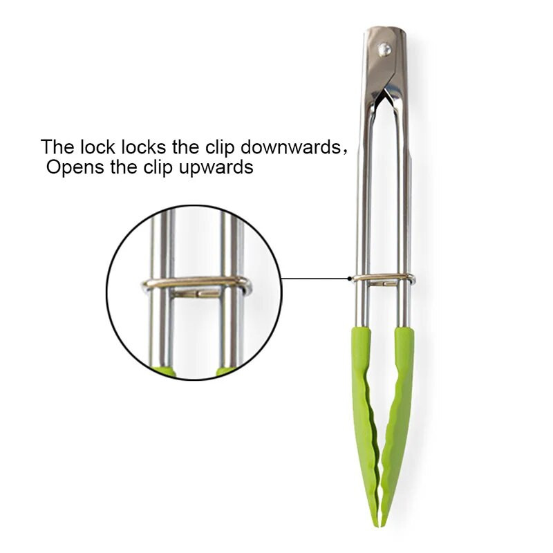 Hvataljka za hranu Kuhinjske hvataljke od nehrđajućeg čelika Silikonske najlonske neklizajuće kopče za kuhanje Stezaljka Roštilj Alati za salatu Roštilj Kuhinjski pribor