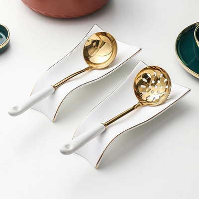 Nordic Aur din oțel inoxidabil Suport pentru bețișoare pentru lingură din ceramică Suport pentru ustensile de bucătărie Suport pentru vesela de uz casnic