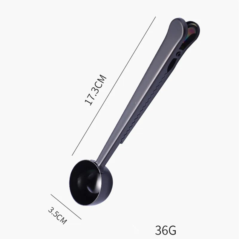 Nerūdijančio plieno šiaurietiško stiliaus kavos dribsniai Kavos pupelių šaukštai Daugiafunkcis sandarinimas Šviežias laikymo segtukas Virtuvės priedai Įrankis