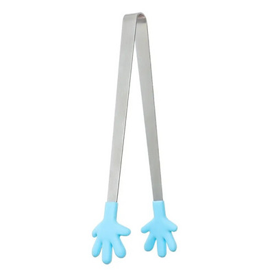 Kūrybingos silikoninės nerūdijančio plieno mini užkandžių žnyplės, neslystančios rankenos BBQ duona, ledo kubelio segtukas virtuvės priedai