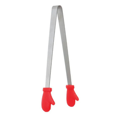 Kūrybingos silikoninės nerūdijančio plieno mini užkandžių žnyplės, neslystančios rankenos BBQ duona, ledo kubelio segtukas virtuvės priedai