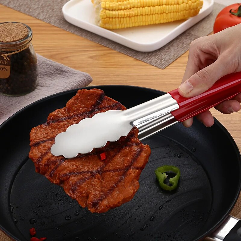 9/12/14 inča Kuhinjske hvataljke za roštilj od nehrđajućeg čelika Ručka protiv opekotina Buffet Steak Steak za roštilj Stezaljka za kruh Pribor za kuhanje