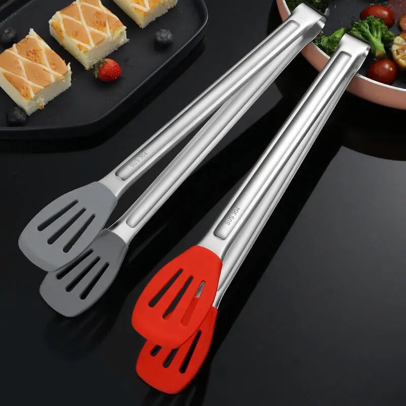 Nerūdijančio plieno rankena Virtuvės žnyplės Duonos mėsos salotų spaustukas Kepimo mentelė Namų virtuvės reikmenys ​Virtuvės priedai