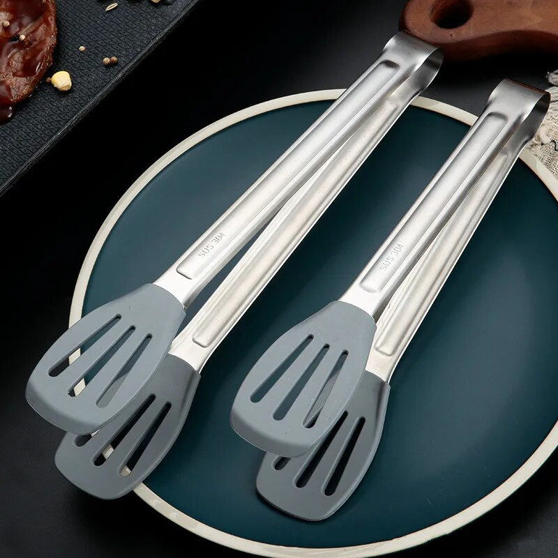 Nerūdijančio plieno rankena Virtuvės žnyplės Duonos mėsos salotų spaustukas Kepimo mentelė Namų virtuvės reikmenys ​Virtuvės priedai
