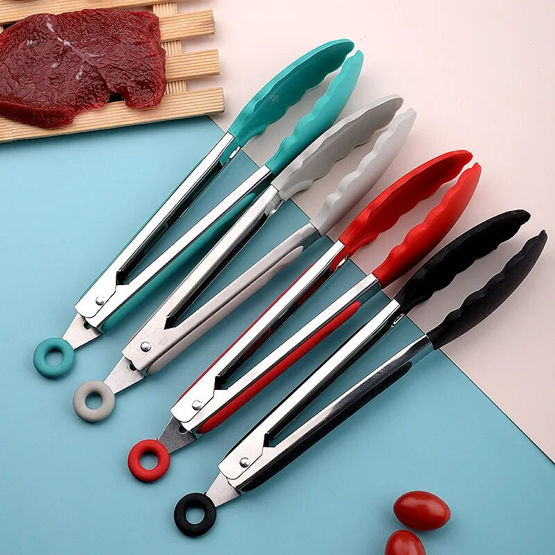 9-tolline kuumuskindel toidutank, libisemisvastane silikoonist grilltang salatileiva serveerimistank grillklambri klamber Köögitarvikud