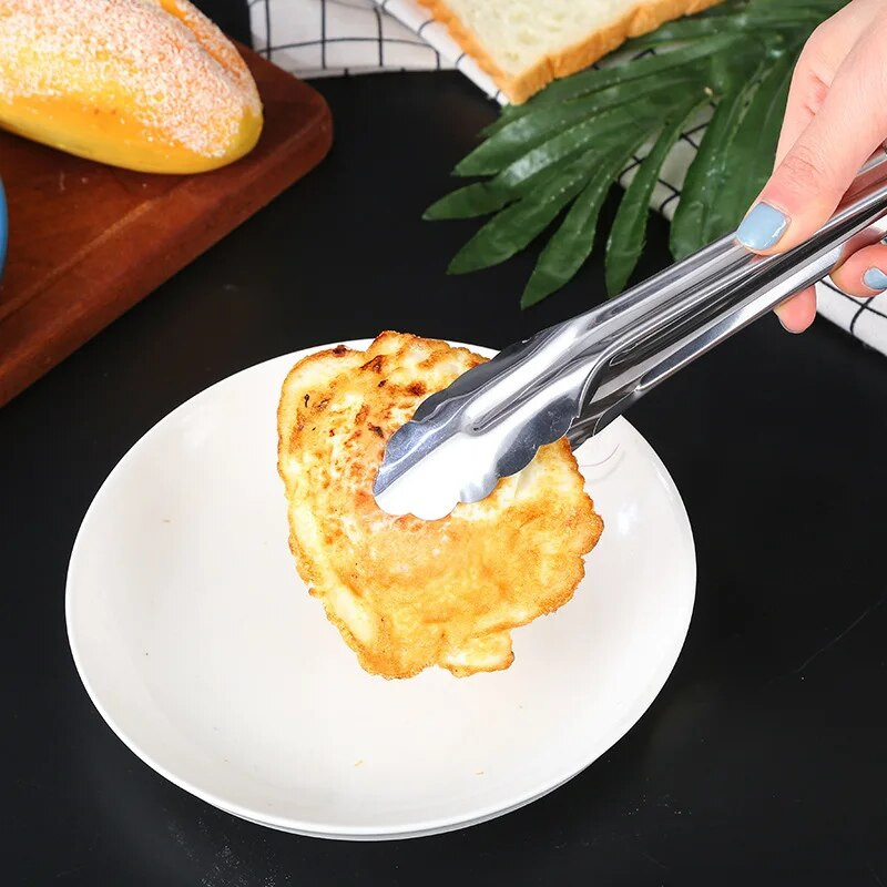 5 dydžio 304 nerūdijančio plieno maisto žnyplės kepsnys kepsnys duonos spaustukai daržovės vaisiai salotos bufeto spaustukas virtuvės priedai