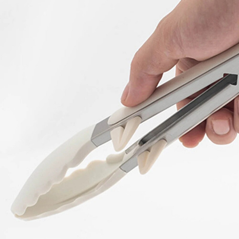 Stezaljka za hranu za roštilj Neklizajuća kopča za roštilj od nehrđajućeg čelika Silikonska hvataljka za roštilj na visokim temperaturama Blagovaonica Kuhinjski dodaci