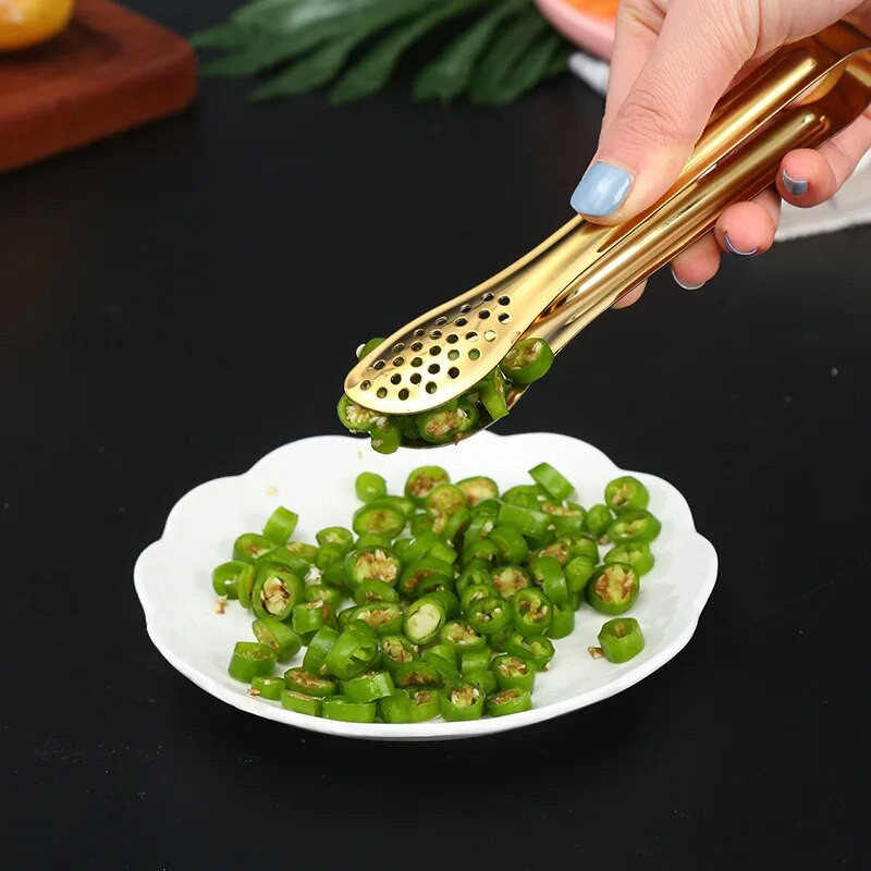 Dropshipping roostevabast terasest mittenakkuvad BBQ tangid Nutikad kondiitritooted grill Liha köögiklambrid tarvikud küpsetusklamber Kuld/hõbe