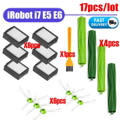 Piederumi Birste Roll Sānu Brush Hepa filtrs priekš iRobot Roomba i7 E5 E6 I Series robotu putekļsūcēja rezerves daļas