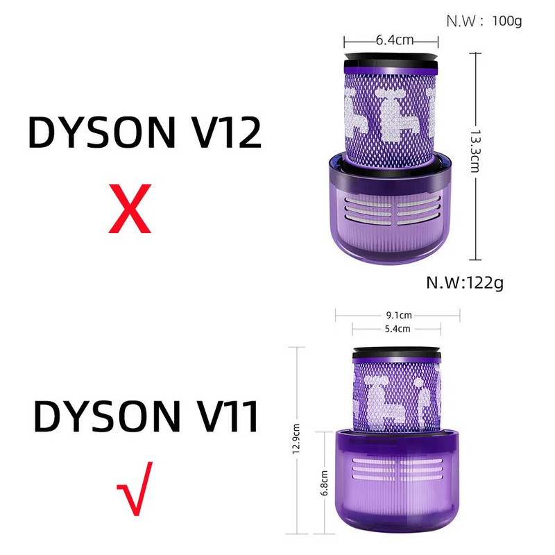 Hepa järelfiltri vaakumfiltrite vahetus Dyson V11 pöördemomendi ajamile V11 Animal Detect Juhtmeta vaakum osad Vahetage filter