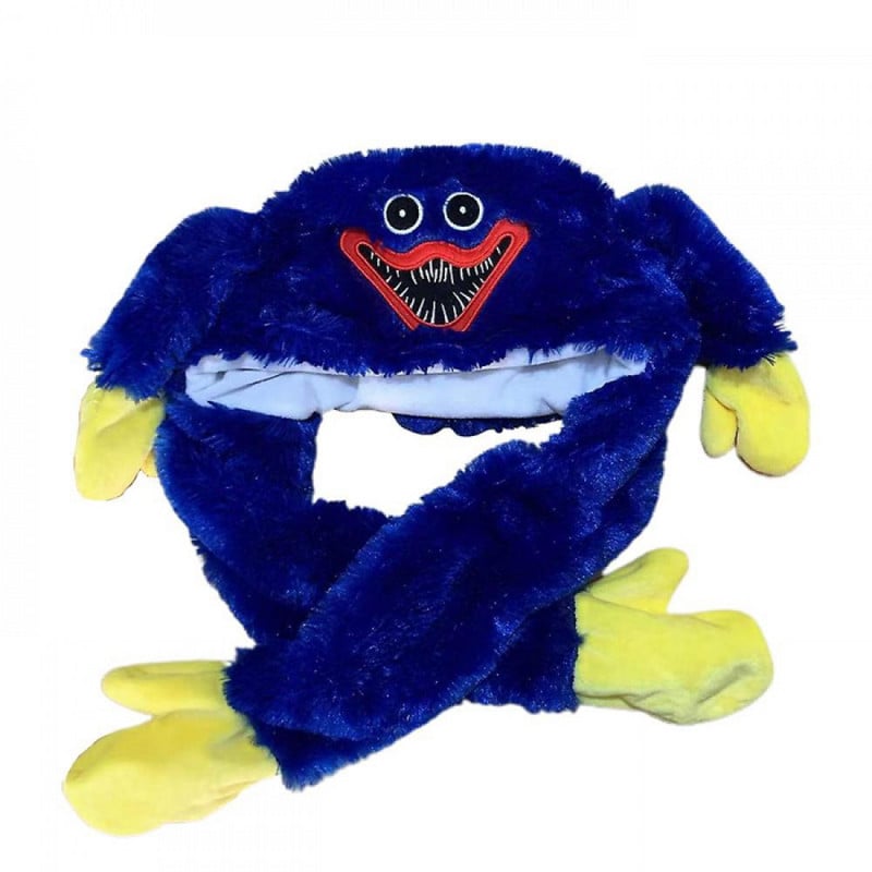 Шапка с движещи се уши, Huggy wuggy , Синя