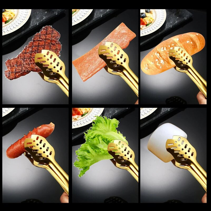 Roostevabast terasest kullast hõbedast toidutangid kassipalli liblika kujuga köök BBQ klambriga kooki leiva steiki puhvetklambriga toiduvalmistamisnõud