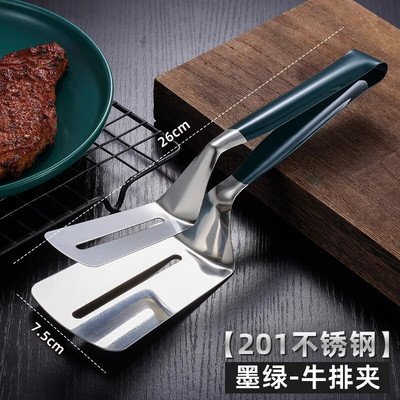 Mitmevärvilised roostevabast terasest BBQ-toidutangid Õõnes praad Leivaklamber Klamber Praadimine Kala Labidas Toidunõud Köögitööriistad