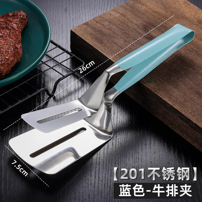 Mitmevärvilised roostevabast terasest BBQ-toidutangid Õõnes praad Leivaklamber Klamber Praadimine Kala Labidas Toidunõud Köögitööriistad