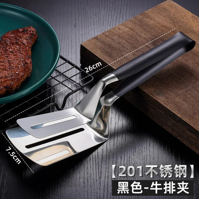 Mitmevärvilised roostevabast terasest BBQ-toidutangid Õõnes praad Leivaklamber Klamber Praadimine Kala Labidas Toidunõud Köögitööriistad