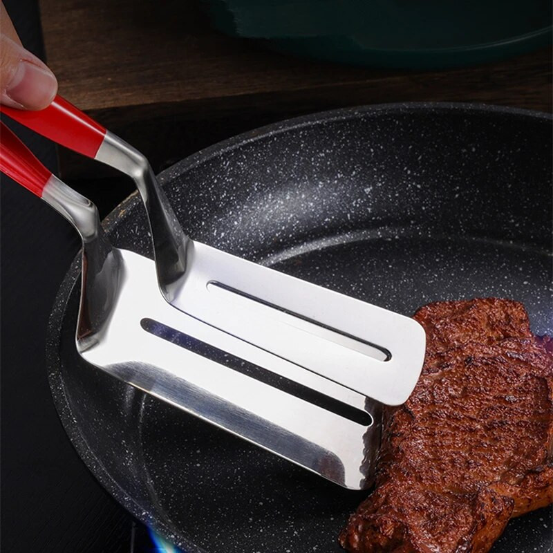 Mitmevärvilised roostevabast terasest BBQ-toidutangid Õõnes praad Leivaklamber Klamber Praadimine Kala Labidas Toidunõud Köögitööriistad