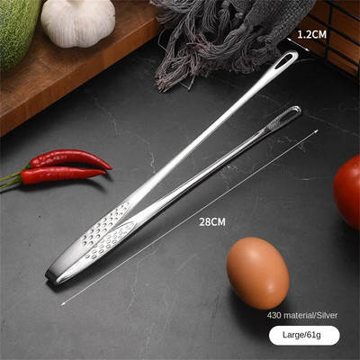 Nerūdijančio plieno maisto žnyplės ilga rankena neslystančios kepsninės žnyplės kepsnių žnyplės Virtuvės gaminimo įrankiai virtuvės reikmenys