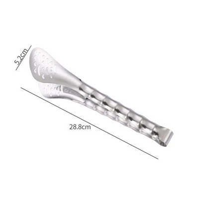 Clestă pentru grătar cu mâner din bambus creativ Clesă pentru carne pentru legume Clemă pentru pâine cu orificiu de scurgere Accesorii de bucătărie