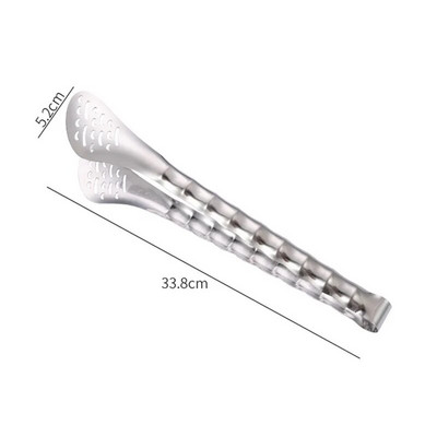 Clestă pentru grătar cu mâner din bambus creativ Clesă pentru carne pentru legume Clemă pentru pâine cu orificiu de scurgere Accesorii de bucătărie