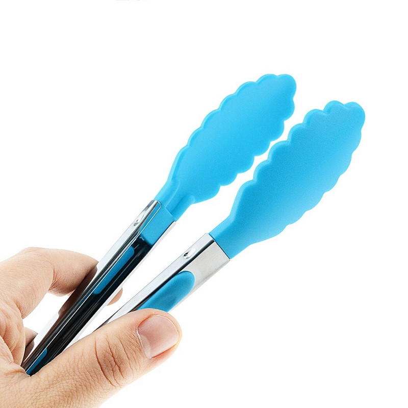 Clestă pentru mâncare Clestă de bucătărie din oțel inoxidabil din silicon din nailon Clemă de gătit antiderapante Unelte pentru salată pentru grătar Accesorii de bucătărie pentru grătar