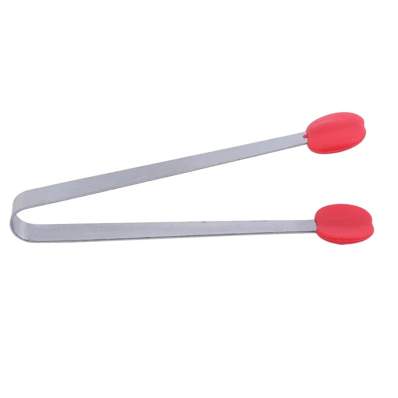 Cleste de servire pentru grătar din silicon pentru bucătărie pentru gătit Ustensila cu mâner din oțel inoxidabil Clip pentru grătar Cles pentru servire pâine pentru salată