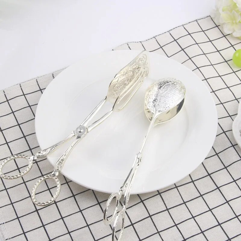 Clestă pentru alimente, placată cu aur, pentru gustare, pentru prăjitură, pentru salată, pâine, pentru patiserie, pentru coacere, instrument pentru grătar, pentru salată de fructe, pentru prăjitură, ustensile de bucătărie