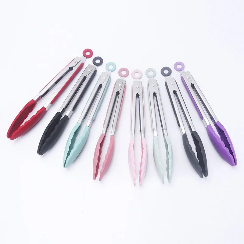 1 buc. Clestă alimentară din silicon de calitate alimentară Clestă pentru pâine din silicon anti-alunecare Creativă pentru servire Unelte de bucătărie Instrumente pentru grătar Accesorii