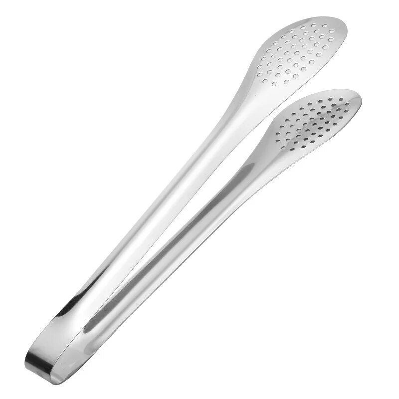 Clestă poroasă îngroșată anti-opărire pentru cleme pentru alimente, din oțel inoxidabil, scurgere de ulei, friptură la grătar, carne, salată, clemă pentru pâine, ustensile de bucătărie