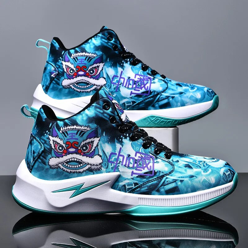 Детски баскетболни обувки в китайски стил Висококачествени мрежести маратонки за полеви тренировки Леки мъжки баскетболни обувки за деца