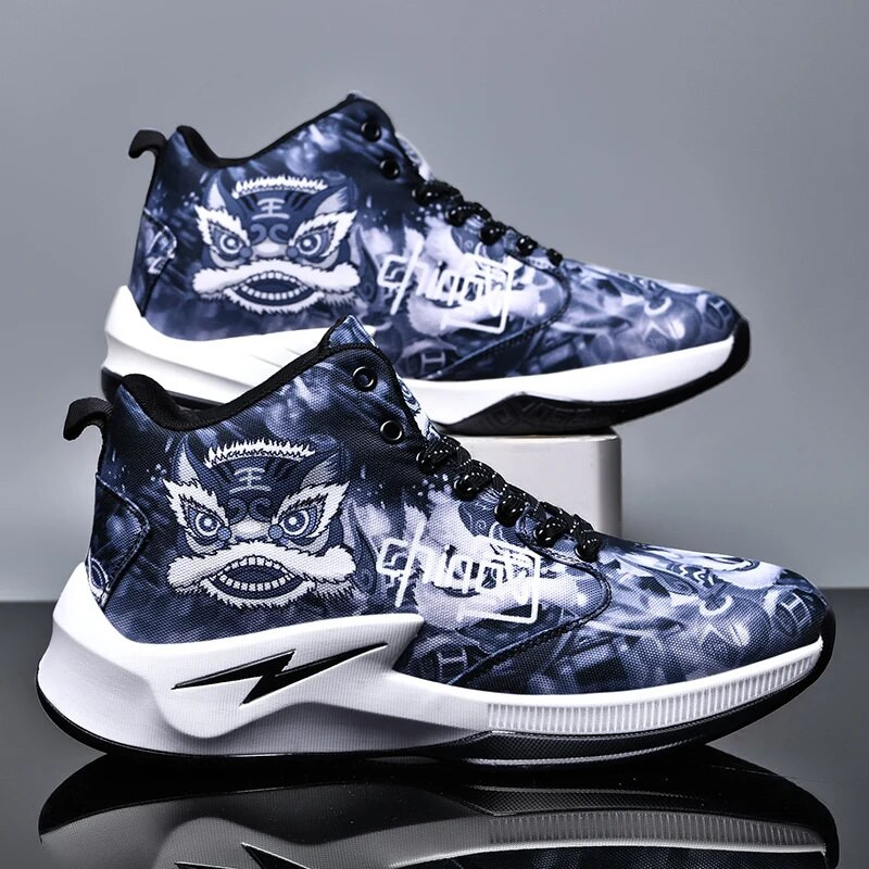 Детски баскетболни обувки в китайски стил Висококачествени мрежести маратонки за полеви тренировки Леки мъжки баскетболни обувки за деца